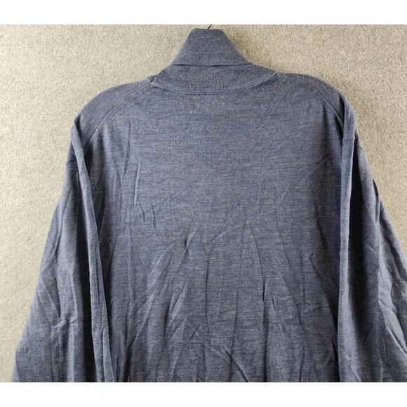 The Men's Store at Bloomingdale's Zegna Baruffa Wool Sweater Mens XXL Denim Blue - Picture 14 of 14